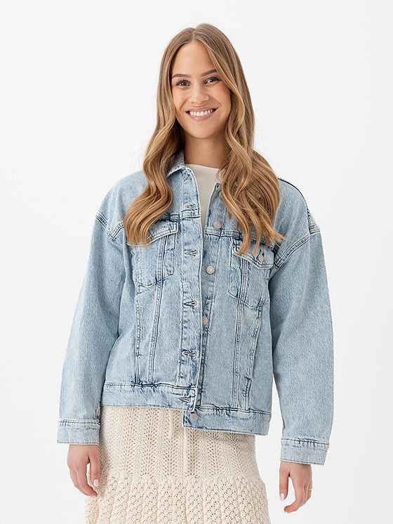 Vero Moda Tessa Long Sleeve Oversize Denim Jacket Light Blue Denim