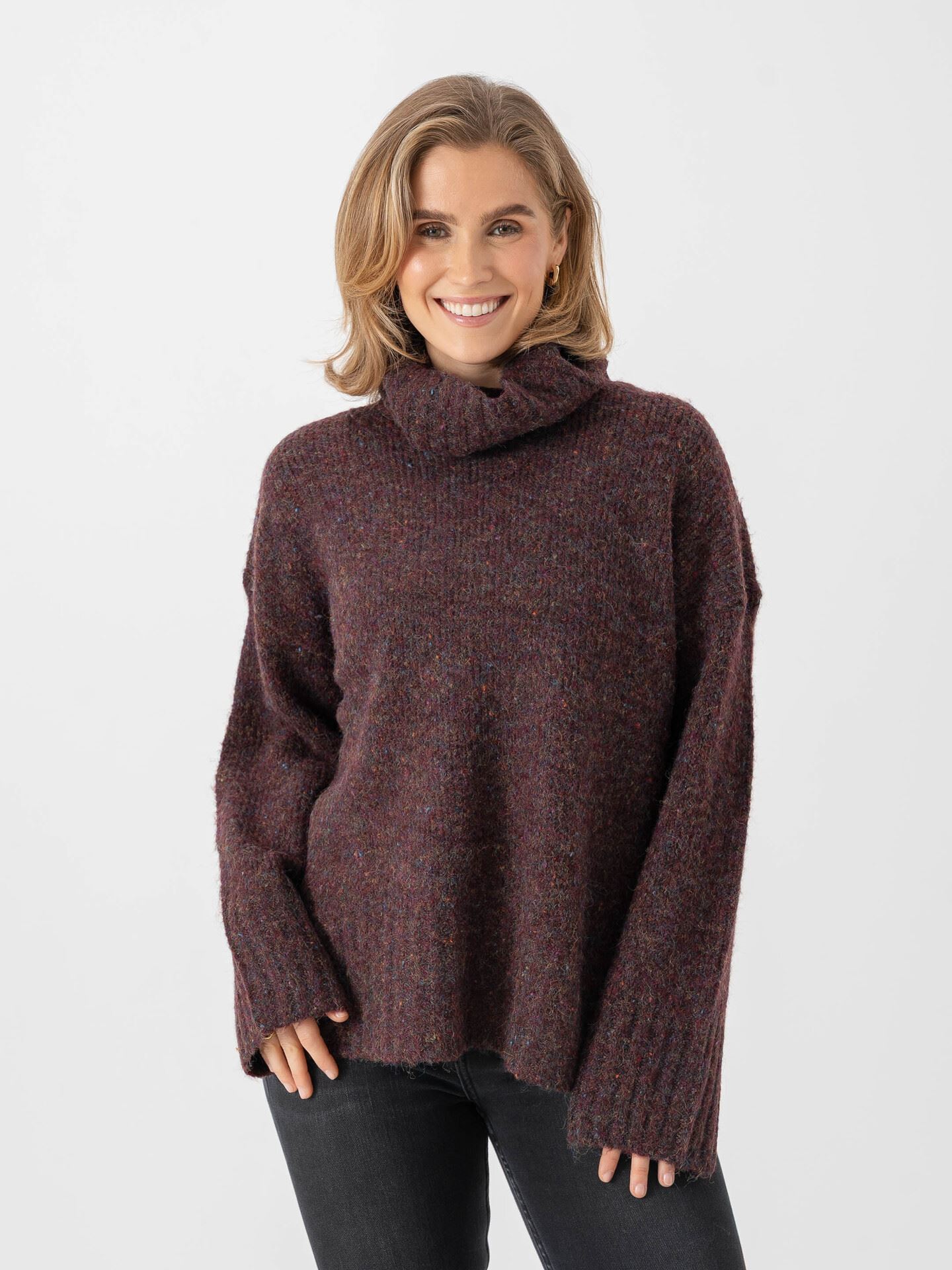 Vero Moda Ingrid Long Sleeve Roll Neck Pullover Winetasting