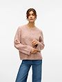 Vero Moda Ingrid Long Sleeve O-Neck Pullover Pink Dogwood w. Melange