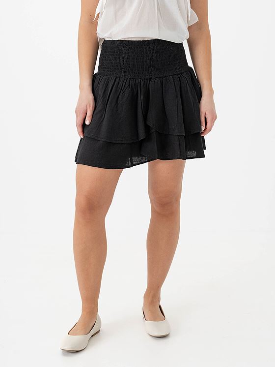 Vero Moda Linn High Waist Detail Short Skirt Black