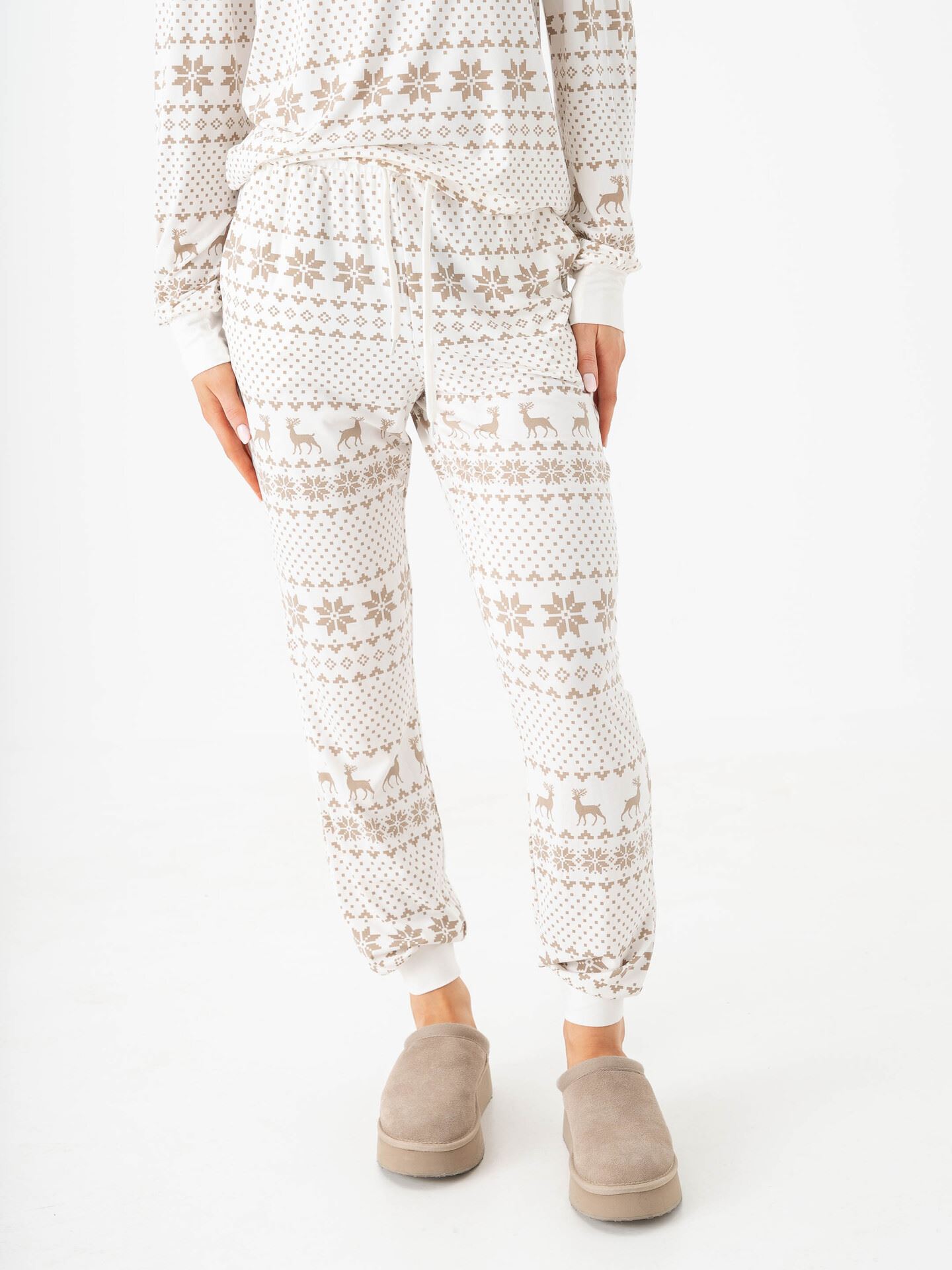 Vero Moda Chris NW Pants XMAS Cloud Dancer / Silver Mink xmas