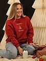 Vero Moda Candi Bea Long Sleeve Sweatshirt XMAS Karanda Red
