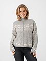 Vero Moda Santa Nordic Long Sleeve O-Neck Cardigan XMAS Light Grey Melange Birch