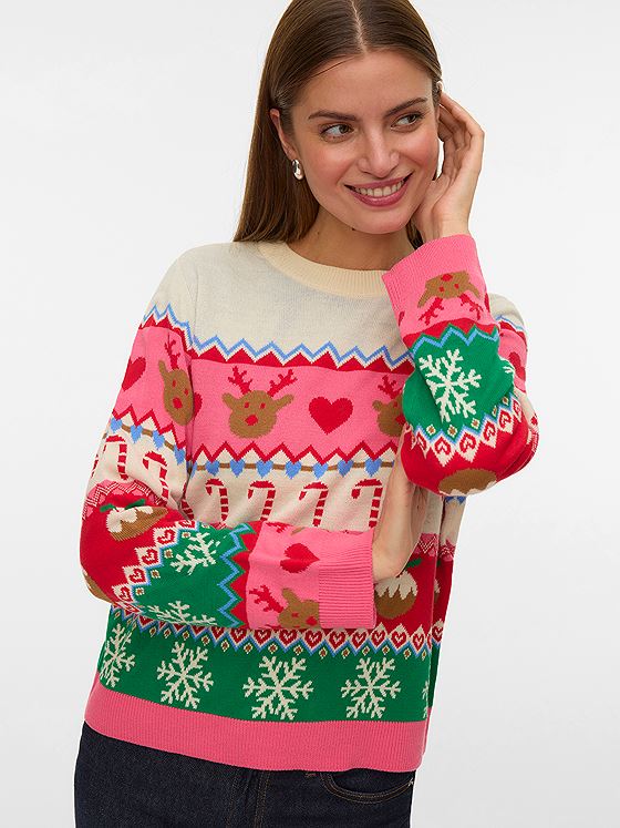 Vero Moda New Christmas Stuff Long Sleeve O-Neck XMAS Birch