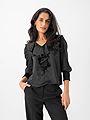 Vero Moda Aware Bea Long Sleeve V-Neck Frill Blouse Black