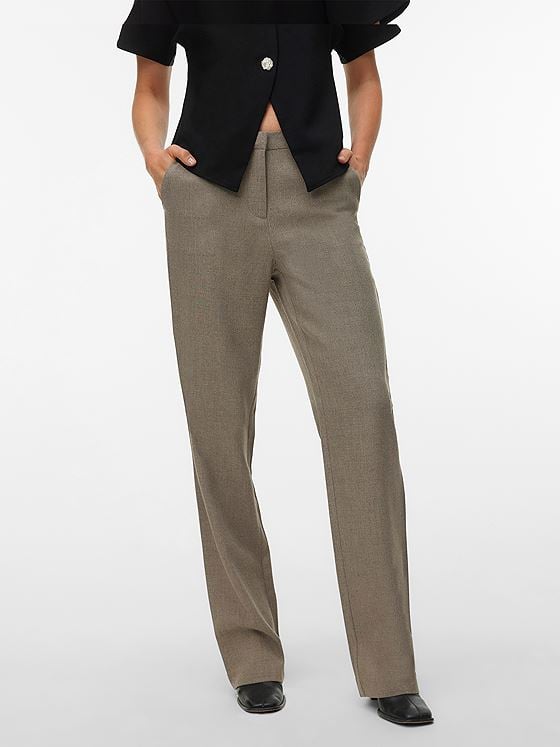 Vero Moda Zamira Bestie Mid Waist Straight Pant Moon Rock