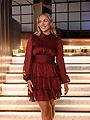 Vero Moda Lauren Long Sleeve Short Dress Zinfandel