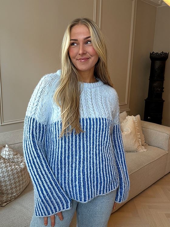 Vero Moda Erika Long Sleeve O-Neck Long Pullover Skyway w. Princess Blue