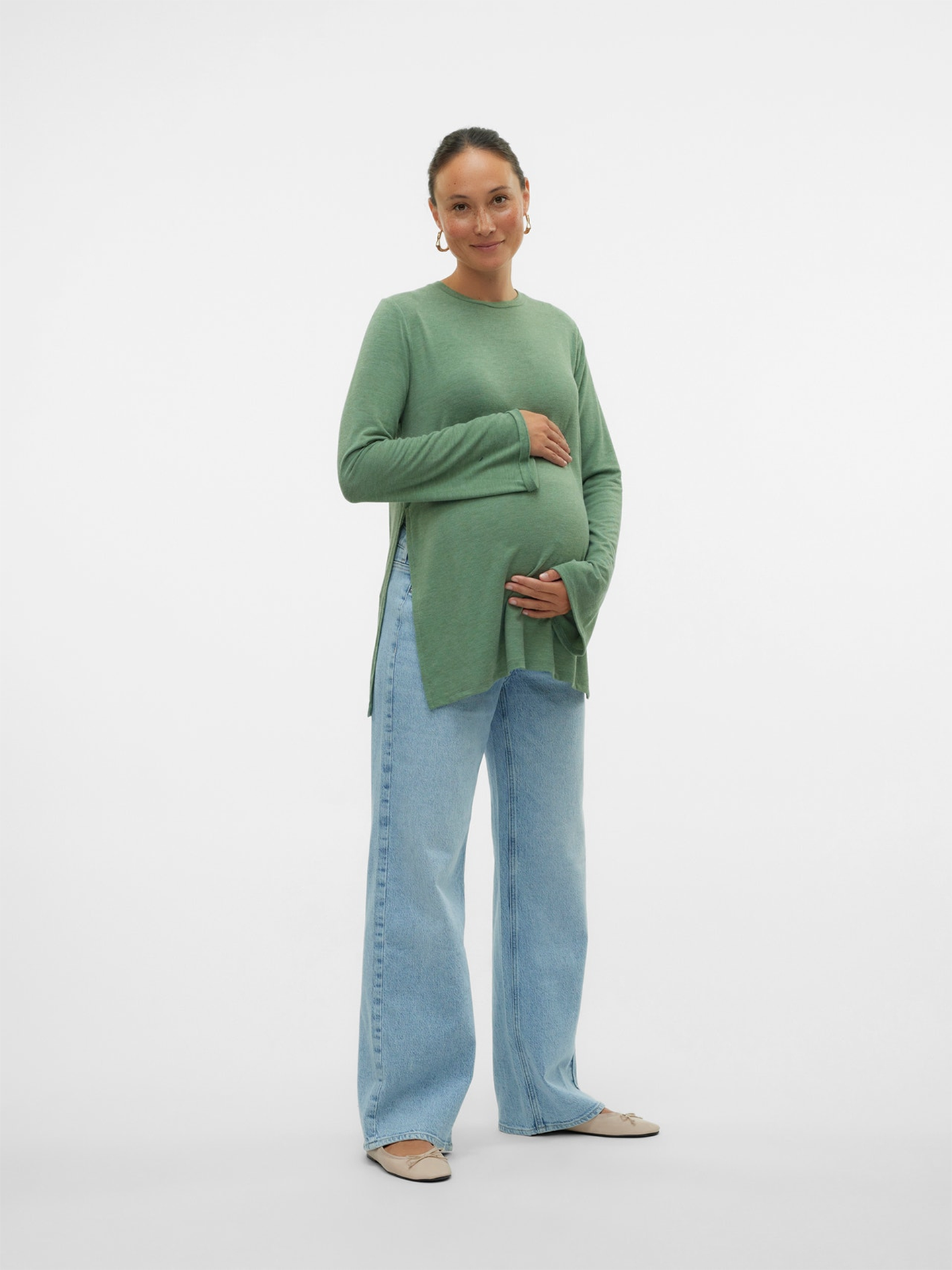 Vero Moda Maternity Tessa Wide Jeans Light Blue Denim