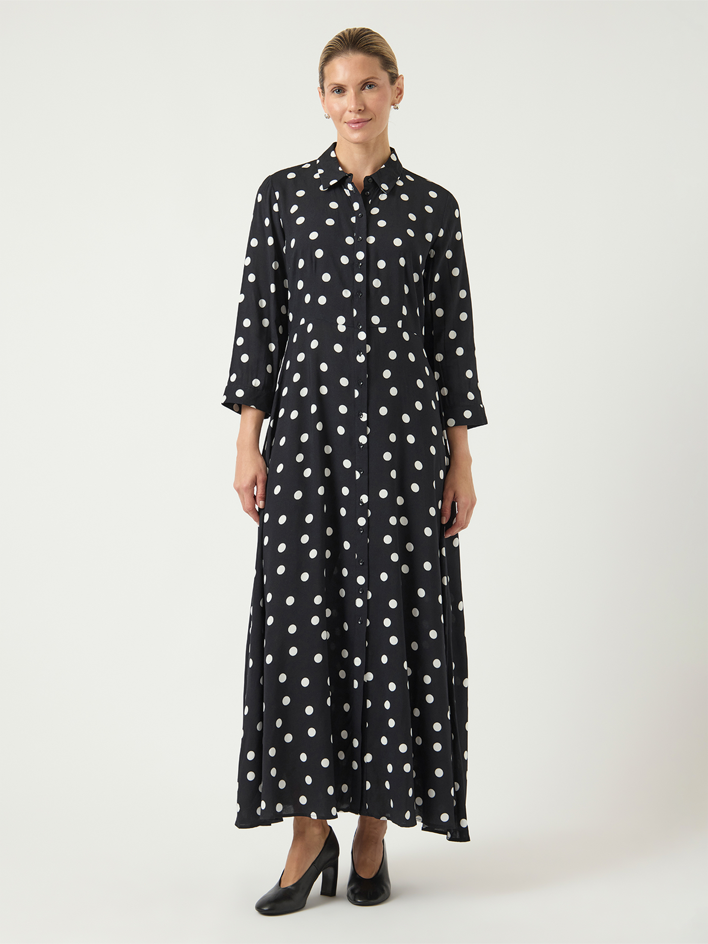 Y.A.S Savanna Long Shirt Dress Black / White