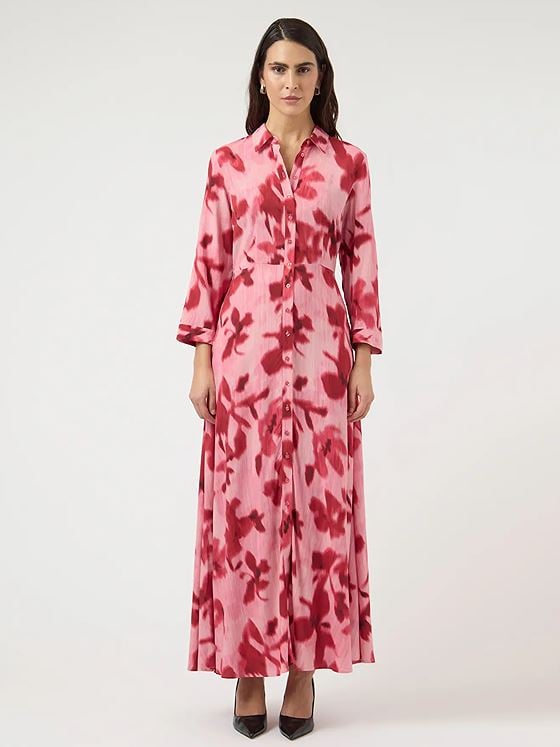 Y.A.S Savanna Long Shirt Dress Moonlite Mauve Cammy