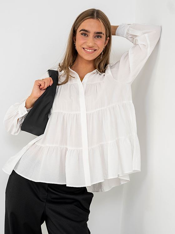 Y.A.S Pala Long Sleeve Shirt Star White