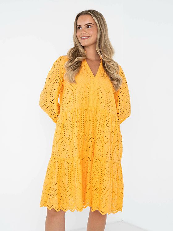 Y.A.S Holi Long Sleeve Dress Mock Orange