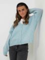 Y.A.S Livi Long Sleeve V-neck Cardigan Aquamarine