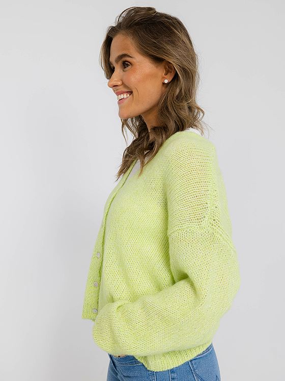 Y.A.S Livi Long Sleeve V-neck Cardigan Lettuce Green