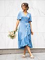 Y.A.S Thea 2/4 Midi Wrap Dress Ashleigh Blue