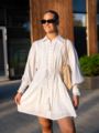 Y.A.S Somellie Long Sleeve Shirt Dress White
