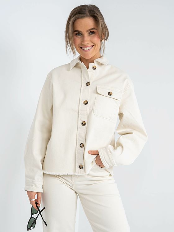 Y.A.S Twilly Long Sleeve Denim Jacket Eggnog