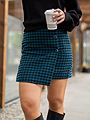 Y.A.S Vimma High Waisted Skirt Black w/ Vimma Checks