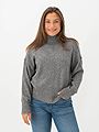 Y.A.S Balis Long Sleeve High Neck Knit Medium Grey Melange