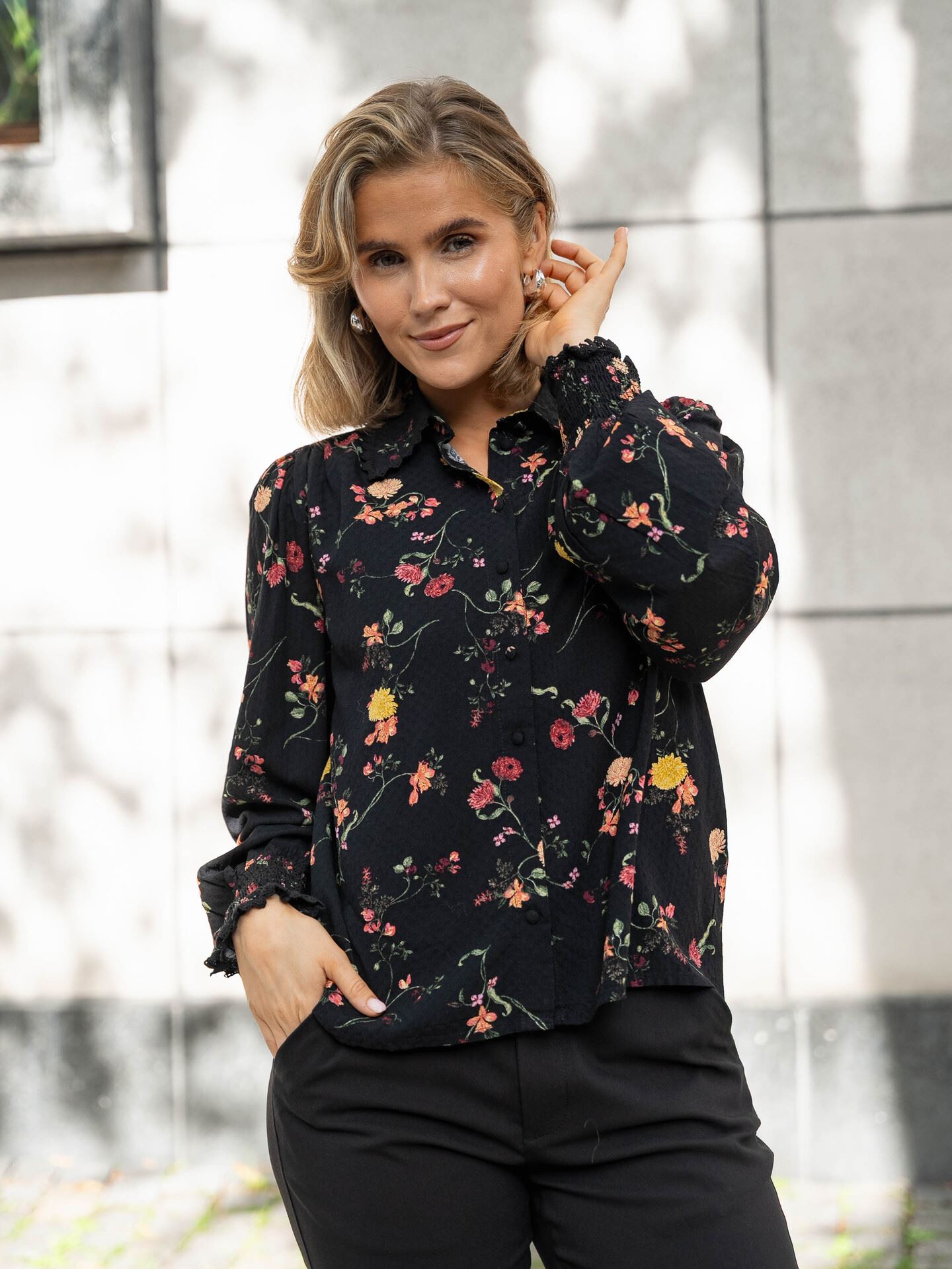 Y.A.S Tilera Long Sleeve Shirt Black Botari