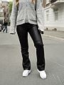 Y.A.S Zellu Bootcut Leather Pants Black