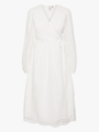 Y.A.S Luma Long Sleeve Long Wrap Dress Star White