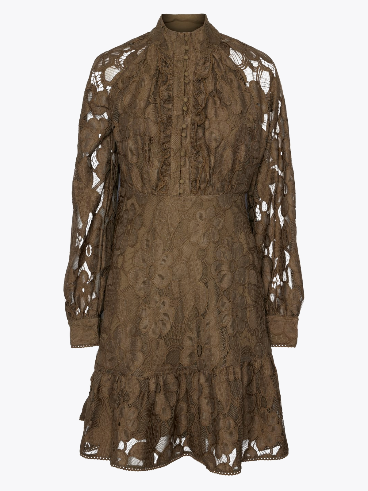 Y.A.S Stilla Long Sleeve Lace dress - Brun | Getinspired.no Y.A.S Stilla Long Sleeve Lace dress - Brun | Getinspired.no