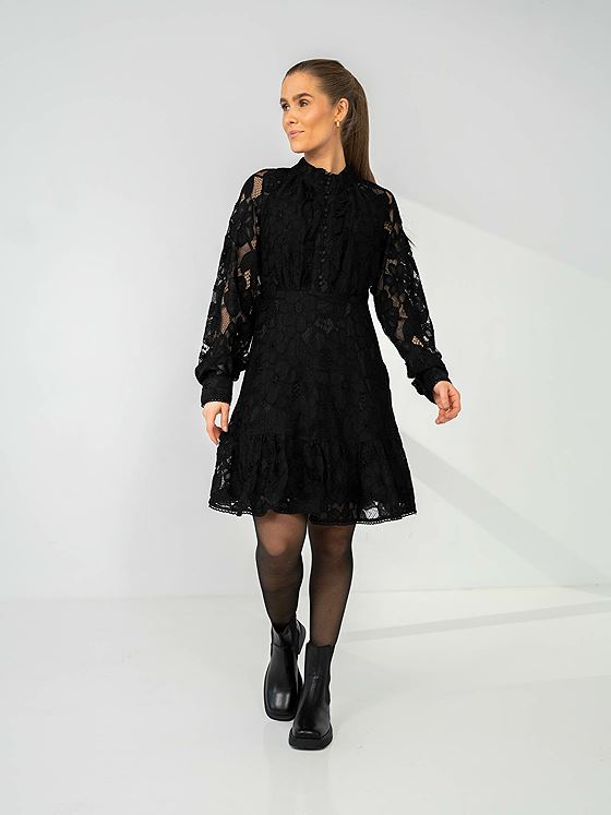 Y.A.S Stilla Long Sleeve Lace dress Black