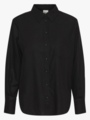 Y.A.S Flaxy Long Sleeve Linen Shirt Black