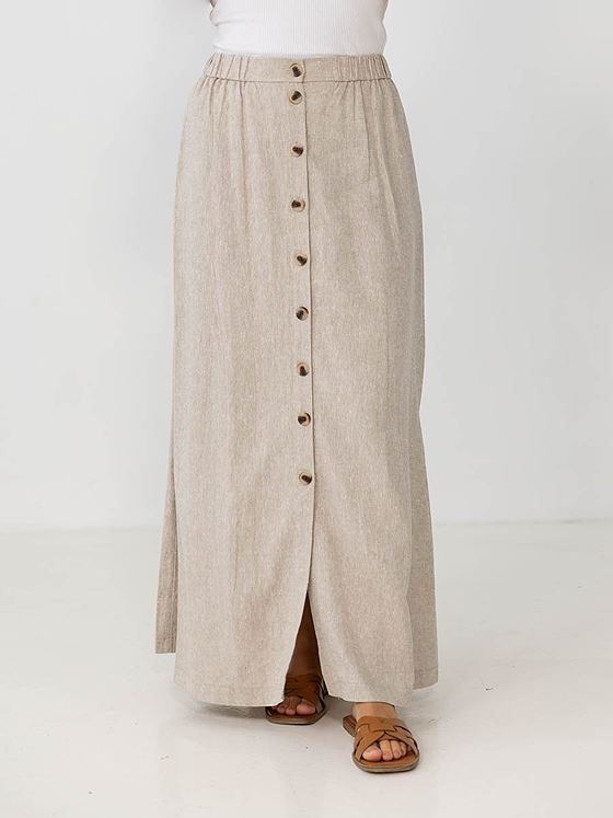 Y.A.S Linea High Waisted Maxi Skirt White Pepper
