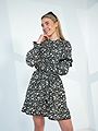 Y.A.S Pace Long Sleeve Dress Black Pace Print