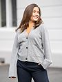 Y.A.S Emilie Long Sleeve Cardigan Knit Light Grey Melange