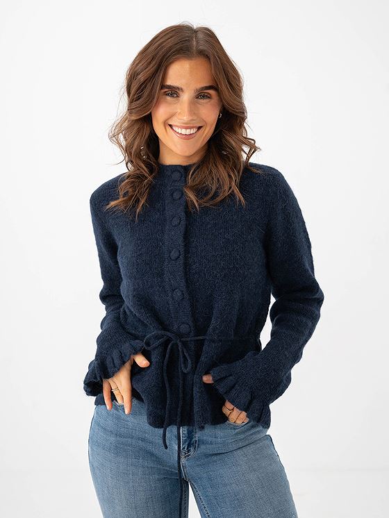 Y.A.S Thellis Long Sleeve Knit Cardigan Navy Blazer