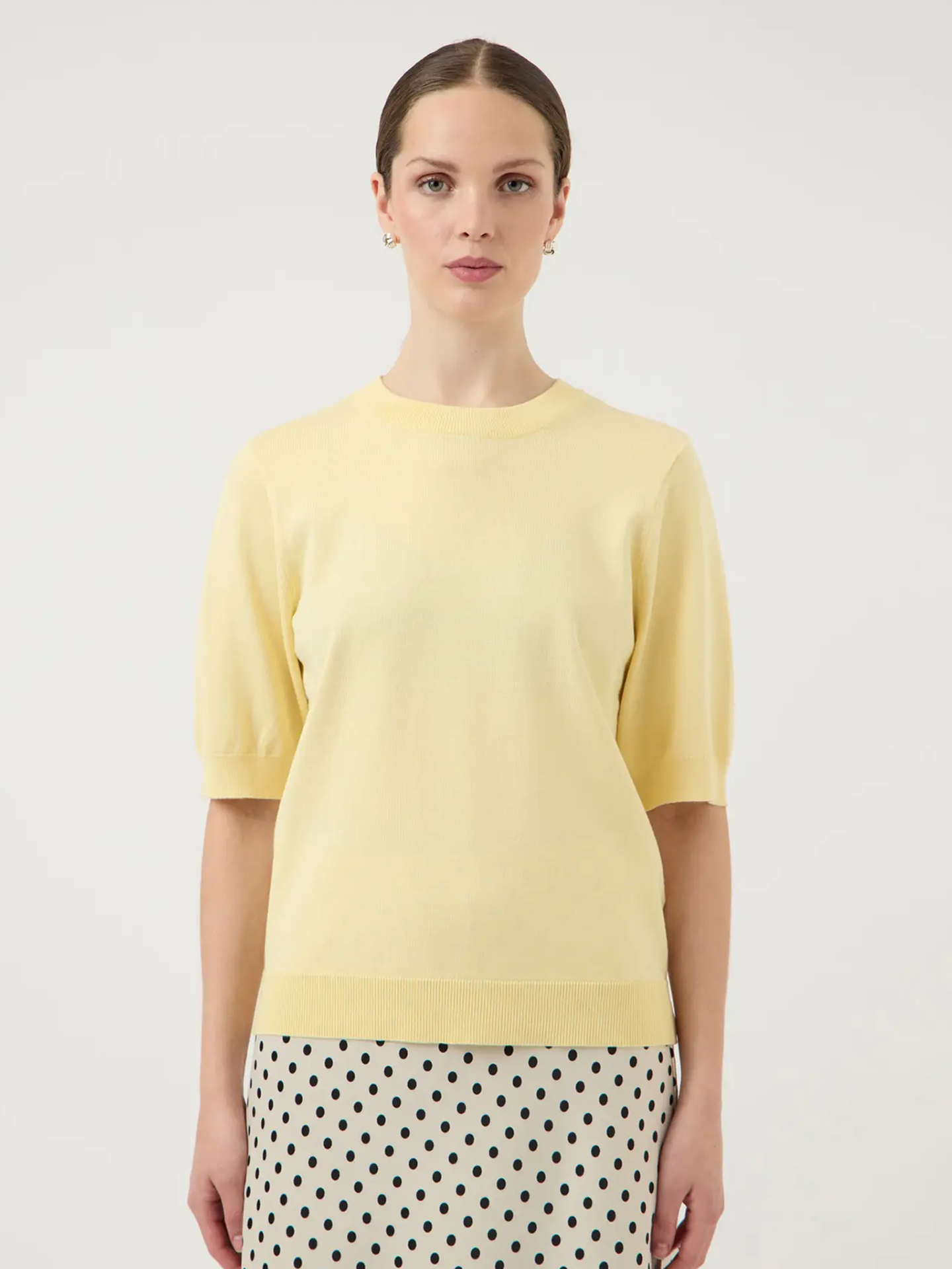 Y.A.S Lena Short Sleeve Knit Pullover Anise Flower