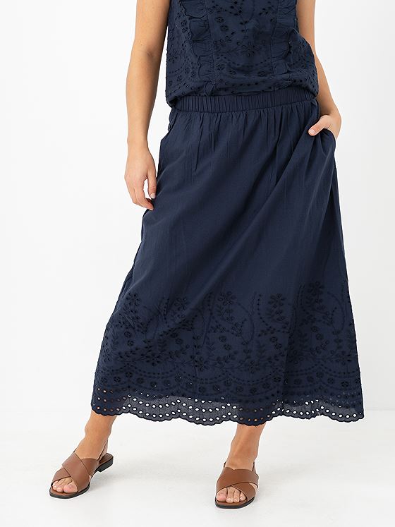 Y.A.S Luma High Waist Long Skirt Navy Blazer