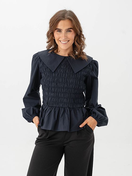 Y.A.S Roma Long Sleeve Top Navy Blazer