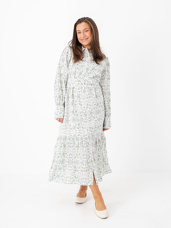 Y.A.S Vips Long Shirt Dress Iceberg Green Vips Print