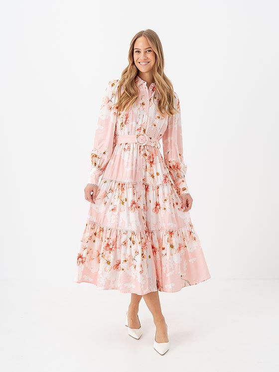 Y.A.S Billa Long Sleeve Long Dress Chintz Rose
