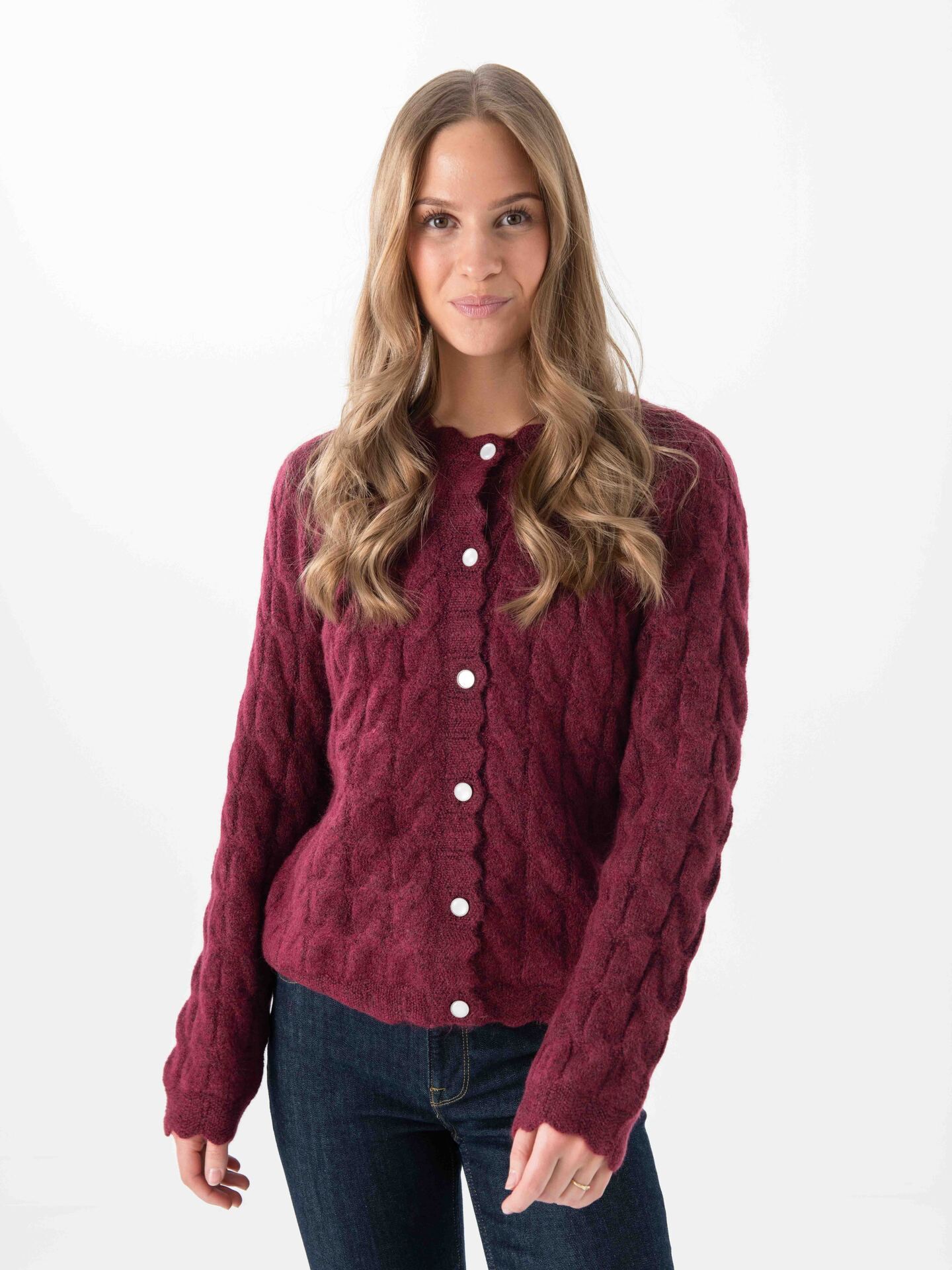 Y.A.S Bubera Long Sleeve Knit Cardigan Rhododendron