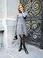 Y.A.S Dolly Long Sleeve Knit Dress Medium Grey Melange