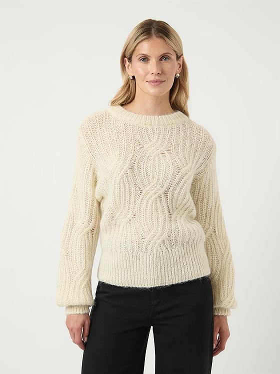 Y.A.S Zuma Long Sleeve Knit Pullover Birch