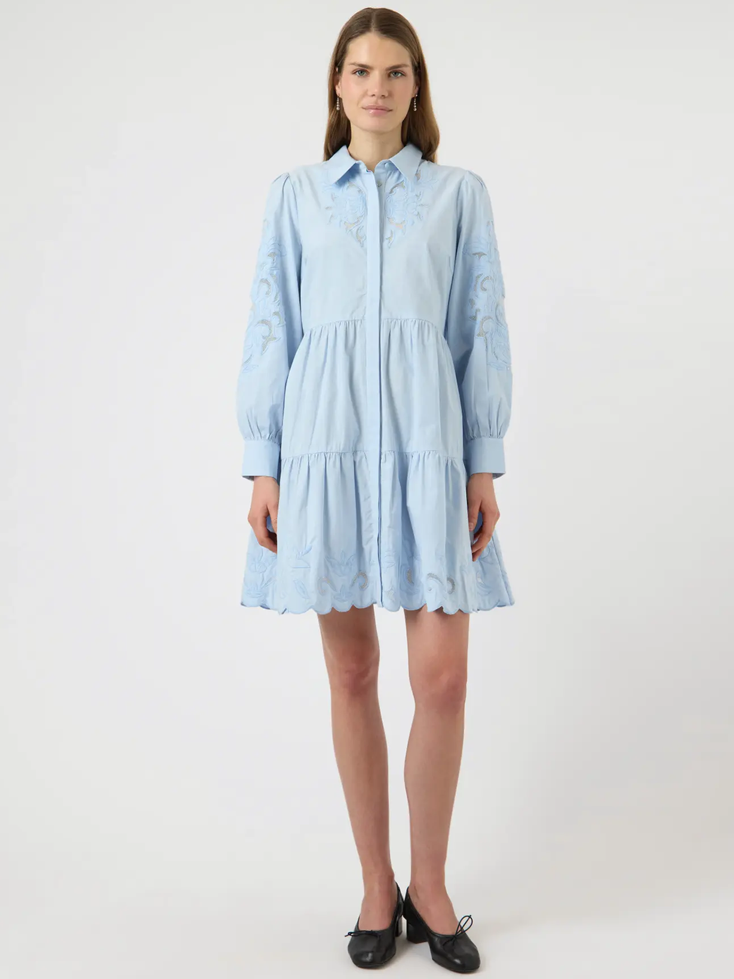 Y.A.S Zimia Long Sleeve Shirt Dress Skyway