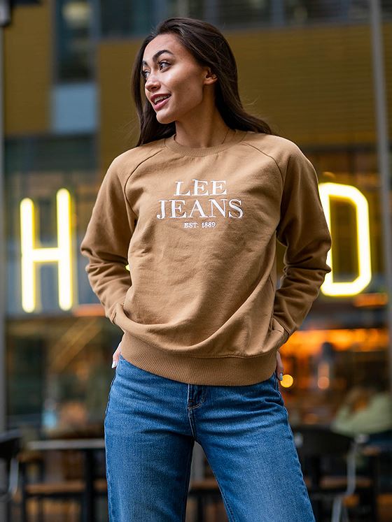 Lee Lee Logo Crew Neck Sweater Brun