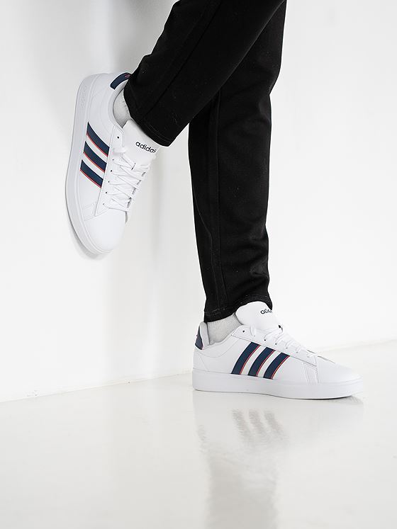 adidas Grand Court 2.0 Cloud White / Dark Blue / Preloved Scarlet