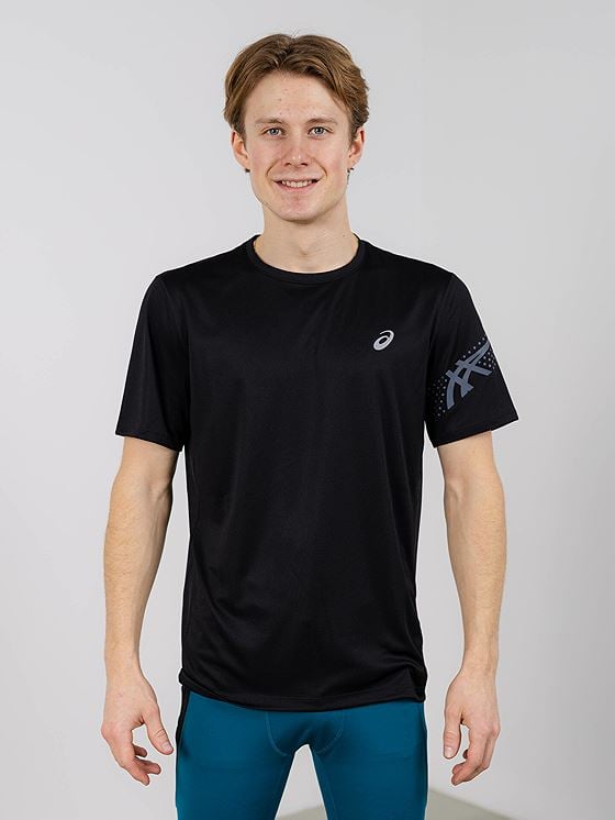 Asics Icon Short Sleeve Top Performance Black/Carrier Grey