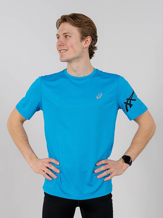 ASICS Icon Short Sleeve Top Island Blue/Performance Black