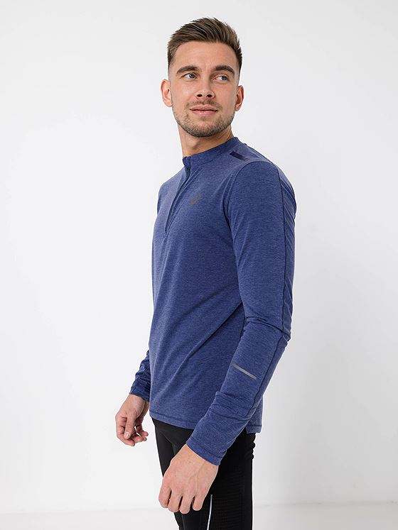 Asics Metarun 1/2 Zip Long Sleeve Top Indigo Blue