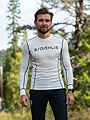 Dæhlie Training Tech Long Sleeve Brilliant White / Dark Denim