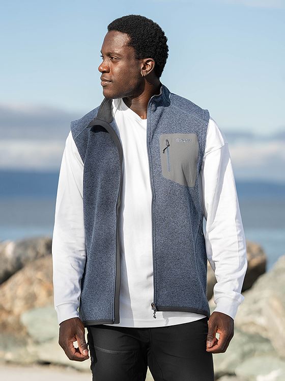 Bergans Kamphaug Knitted Vest Men Granite Blue